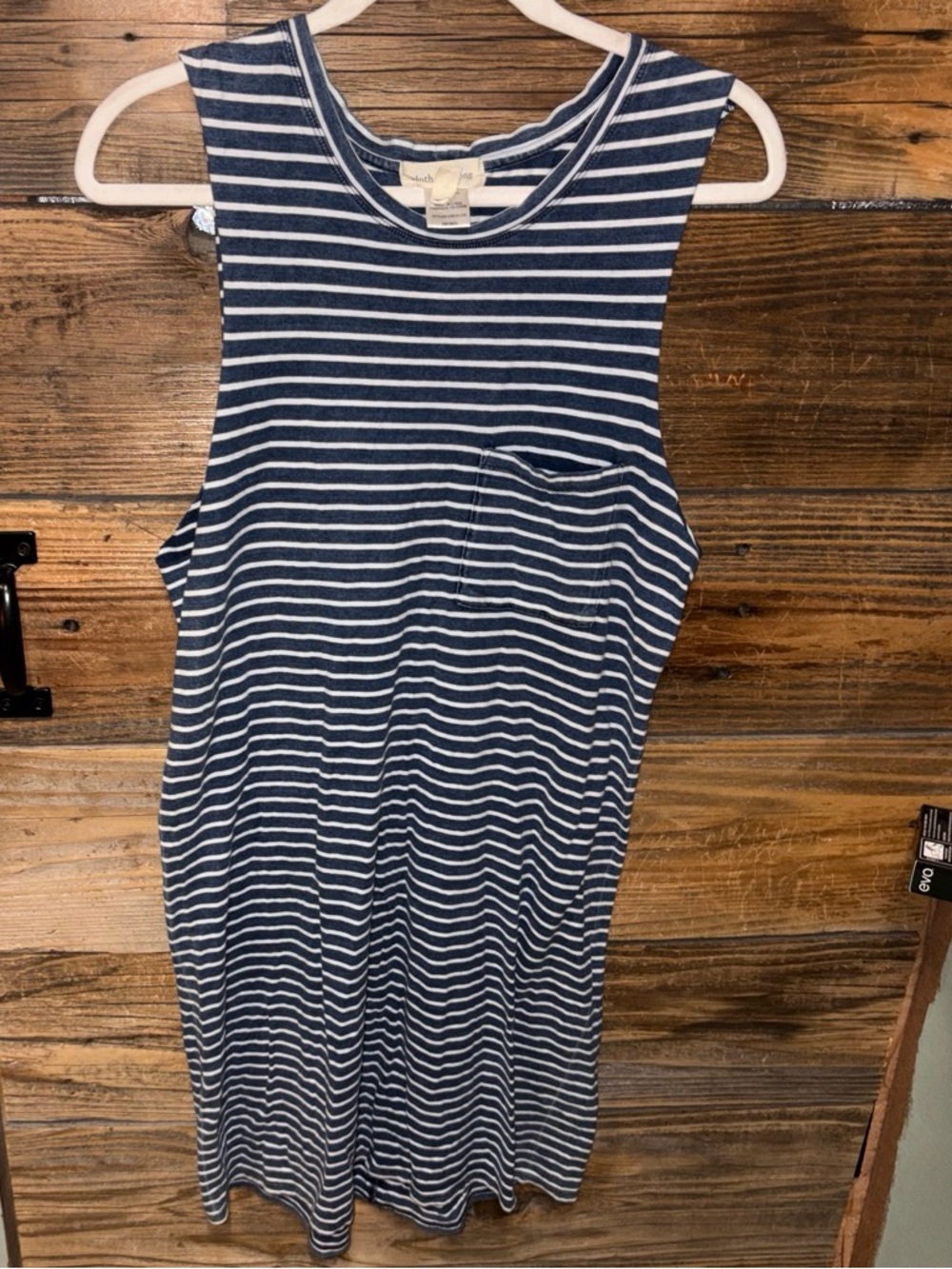 cloth & stone Navy and White Striped Sleeveless Tank